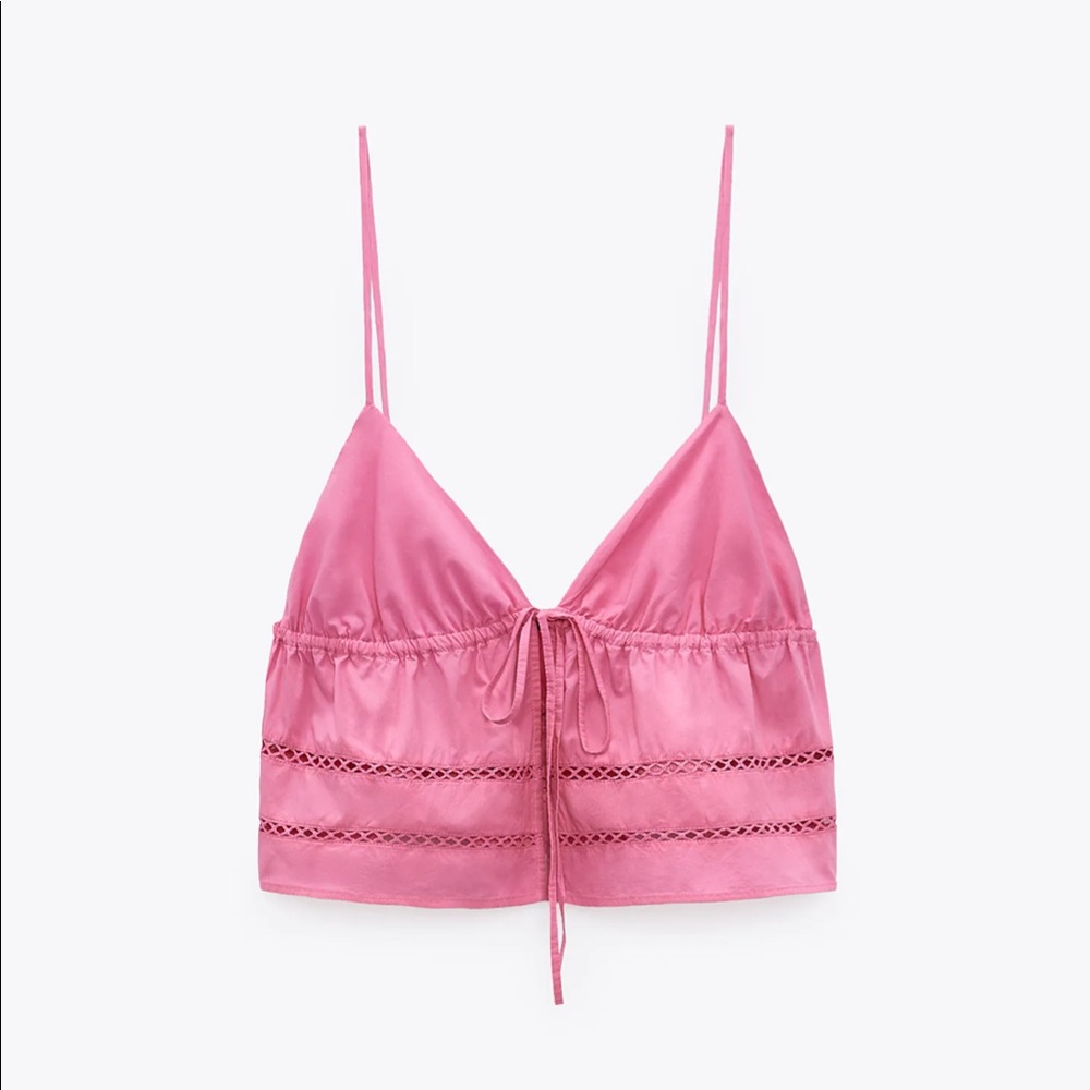 Zara Poplin Crop Top